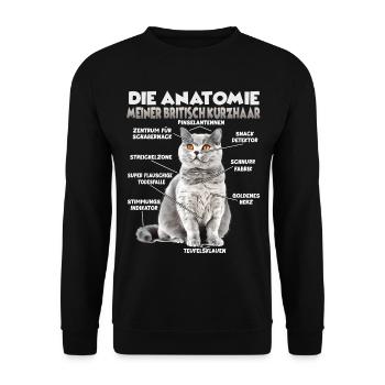 T britannique à cheveux court | Propriétaires de chats Cats British - Sweat-shirt Unisexe - noir - Devant - Alina (178cm) & Michal (187cm)