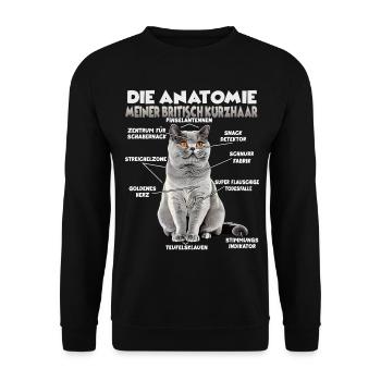 Cadeau britannique à poil court pour l’amoureux des chats - Sweat-shirt Unisexe - noir - Devant - Alina (178cm) & Michal (187cm)