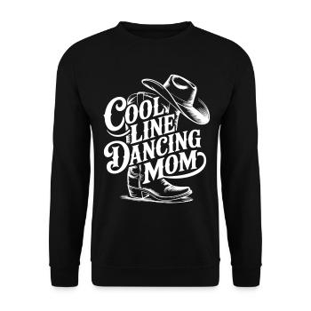 Line Dancing Mom Western Tee - Unisex Pullover - Schwarz - Vorne - Alina (178cm) & Michal (187cm)