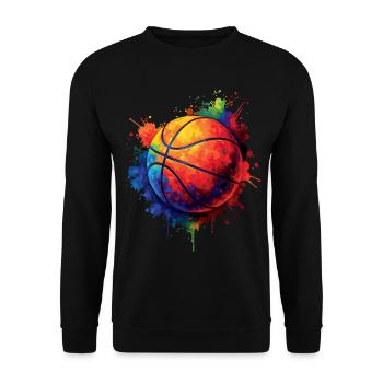 Basketball Splash Art - Design Ballon de Basket - Unisex Sweatshirt - black - Front - Alina (178cm) & Michal (187cm)