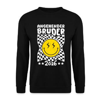 Neues Baby ANGEHENDER BRUDER 2026 Lustig - Unisex Pullover - Schwarz - Vorne - Alina (178cm) & Michal (187cm)