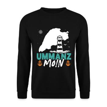 Ostsee Urlaub UMMANZ MOIN Lustiges - Unisex Pullover - Schwarz - Vorne - Alina (178cm) & Michal (187cm)