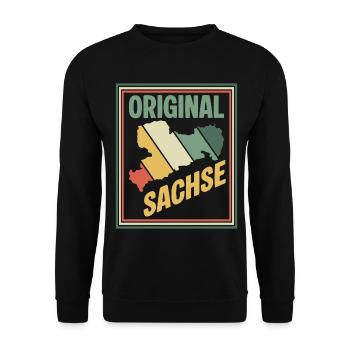Original Saxony Map - Unisex Sweatshirt - black - Front - Alina (178cm) & Michal (187cm)