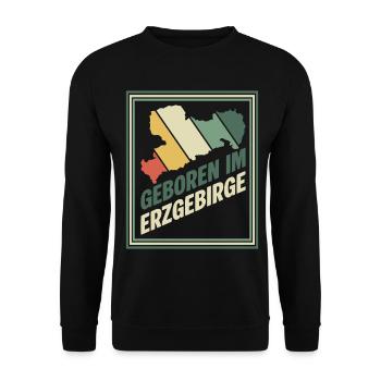 Né dans les Monts Métallifères Rétro - Sweat-shirt Unisexe - noir - Devant - Alina (178cm) & Michal (187cm)