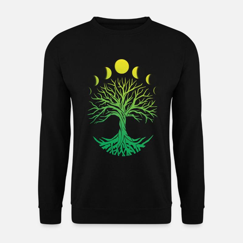 Baumkreis Mondphasen - Unisex Pullover - Schwarz