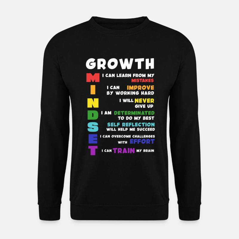Growth Mindset Acronym Poster - Unisex Pullover - Schwarz