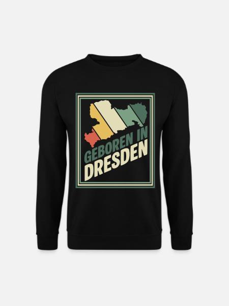 Geboren in Dresden Retro - Unisex Pullover - Schwarz