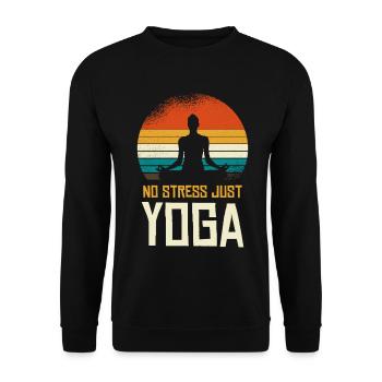 No Stress Just Yoga Retro Silhouette - Unisex Sweatshirt - black - Front - Alina (178cm) & Michal (187cm)