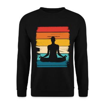 Rainbow Lotus Meditation - Unisex Sweatshirt - black - Front - Alina (178cm) & Michal (187cm)