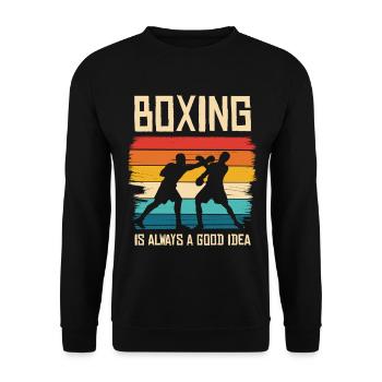 Boxen Regenbogen Kraft - Unisex Pullover - Schwarz - Vorne - Alina (178cm) & Michal (187cm)