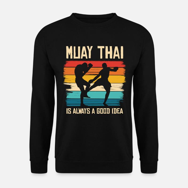 Muay Thai Retro Fight Vibe - Unisex Sweatshirt - black