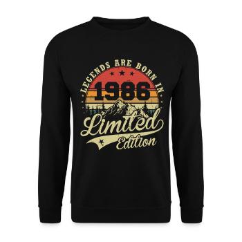 Cadeau d’anniversaire 1986 des légendes nées - Sweat-shirt Unisexe - noir - Devant - Alina (178cm) & Michal (187cm)