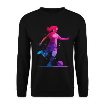 Football, Football, Football, Football, Femme haute en couleur - Sweat-shirt Unisexe - noir - Devant - Alina (178cm) & Michal (187cm)
