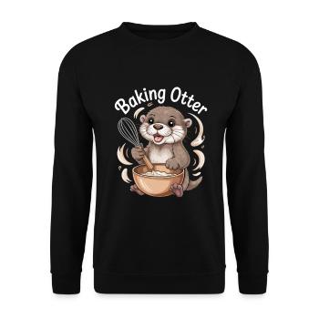 Otter Humor - Unisex Pullover - Schwarz - Vorne - Alina (178cm) & Michal (187cm)