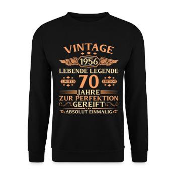 70e anniversaire Année 1956 - Sweat-shirt Unisexe - noir - Devant - Alina (178cm) & Michal (187cm)