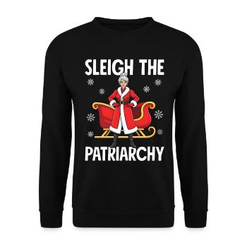 Sleigh Le Patriarcat - Sweat-shirt Unisexe - noir - Devant - Alina (178cm) & Michal (187cm)
