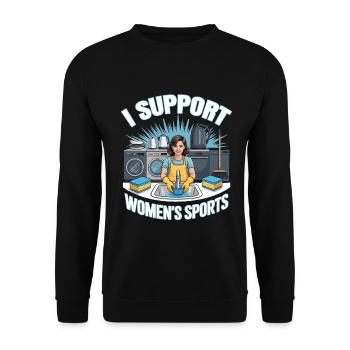 I Support Women's Sports Unwearable Bootleg - Unisex Sweatshirt - black - Front - Alina (178cm) & Michal (187cm)
