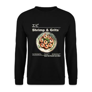 Shrimp & Grits Best The South Can Offer - Unisex Sweatshirt - black - Front - Alina (178cm) & Michal (187cm)