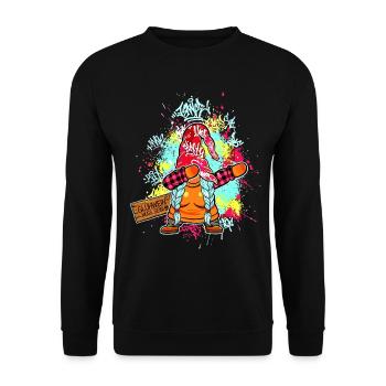 Glühwein Queen Wichtel Dab Frauen Weihnachtsmarkt - Unisex Pullover - Schwarz - Vorne - Alina (178cm) & Michal (187cm)