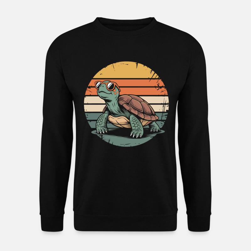Retro Sunset Turtle - Unisex Sweatshirt - black