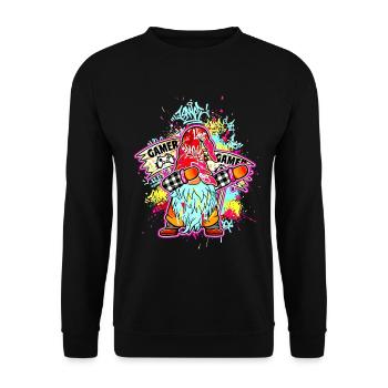 GAMER WICHTEL Dab Controller Gaming Xmas Zocker - Unisex Pullover - Schwarz - Vorne - Alina (178cm) & Michal (187cm)