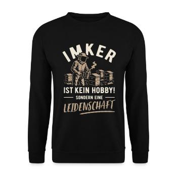 Beekeeper | Not a hobby but a passion - Unisex Sweatshirt - black - Front - Alina (178cm) & Michal (187cm)