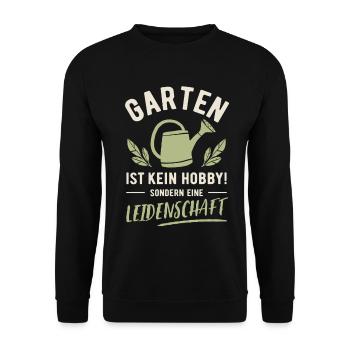 Jardin | Ce n’est pas un passe-temps mais une passion - Sweat-shirt Unisexe - noir - Devant - Alina (178cm) & Michal (187cm)