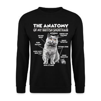Motifs de chats mignons Femmes Chats Femmes Britanniques - Sweat-shirt Unisexe - noir - Devant - Alina (178cm) & Michal (187cm)