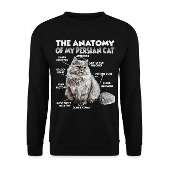 Cat T perse | Chat perse Chats Persans Chats persans - Sweat-shirt Unisexe - noir - Devant - Alina (178cm) & Michal (187cm)