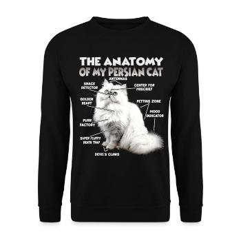 Persian Cats Gift for Cat Lover - Unisex Sweatshirt - black - Front - Alina (178cm) & Michal (187cm)
