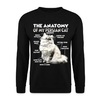 Perserkatzen T | Perserkatze Katzen Perser Katze - Unisex Pullover - Schwarz - Vorne - Alina (178cm) & Michal (187cm)