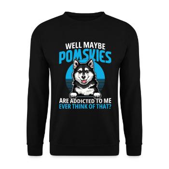 Pomsky Plüschhundbesitzer Hundebesitzer Bettleckerlis Hundeliebhaber - Unisex Pullover - Schwarz - Vorne - Alina (178cm) & Michal (187cm)