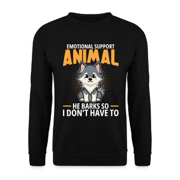 Pomsky Lover Hundegeschirr für Pomsky Dog Plush - Unisex Pullover - Schwarz - Vorne - Alina (178cm) & Michal (187cm)