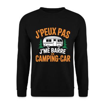 J’me Barre en Camping-Car Humour Campeur - Sweat-shirt Unisexe - noir - Devant - Alina (178cm) & Michal (187cm)