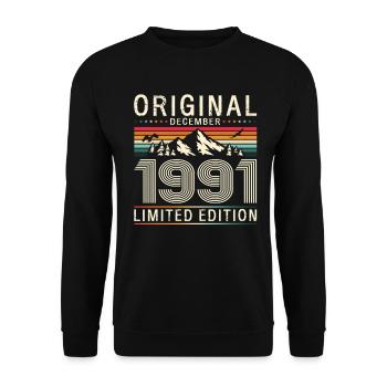 35th Birthday Original December 1991 - Unisex Sweatshirt - black - Front - Alina (178cm) & Michal (187cm)