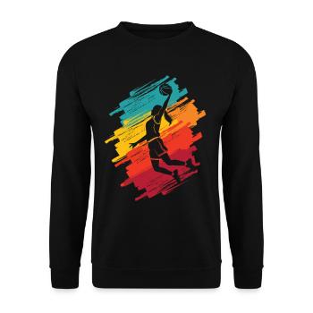 Basketball Player Colorful Women Basketball Girl - Unisex Sweatshirt - black - Front - Alina (178cm) & Michal (187cm)