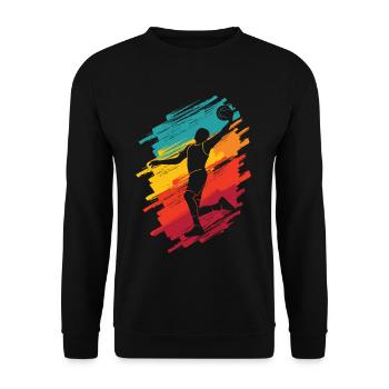 Basketball Players Colorful Basketball Players Basketball - Unisex Sweatshirt - black - Front - Alina (178cm) & Michal (187cm)