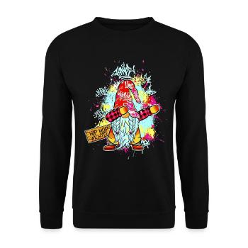 HIP HOP WICHTDeEL Dab Graffiti Rap Musik Xmas Crew - Unisex Pullover - Schwarz - Vorne - Alina (178cm) & Michal (187cm)