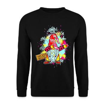 GNOME CRÉATIF Dab Graffiti Artiste XMas - Sweat-shirt Unisexe - noir - Devant - Alina (178cm) & Michal (187cm)