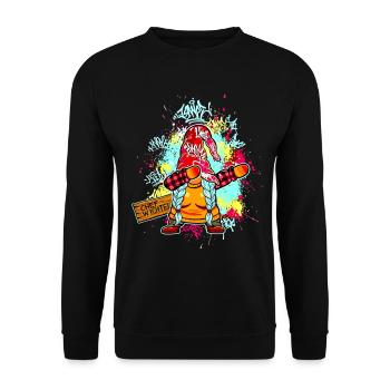 CHEF WICHTEL Dab Graffiti Weiblich Xmas Spruch - Unisex Pullover - Schwarz - Vorne - Alina (178cm) & Michal (187cm)