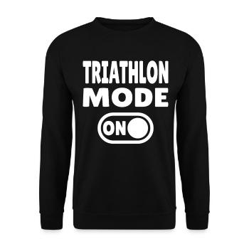 Triathlon Mode ON - Schwimmen Radfahren Rennen - Unisex Pullover - Schwarz - Vorne - Alina (178cm) & Michal (187cm)