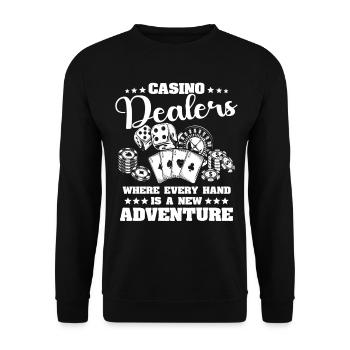 Casino Glücksspieler - Unisex Pullover - Schwarz - Vorne - Alina (178cm) & Michal (187cm)