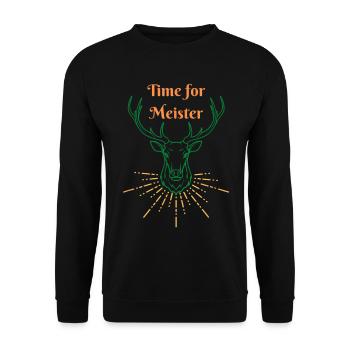 Time for Meister Hirsch - Unisex Sweatshirt - black - Front - Alina (178cm) & Michal (187cm)