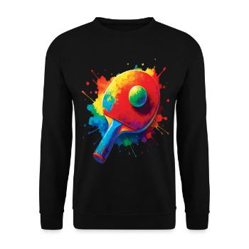 Tennis de Table – Design Sport Ping-Pong Splash - Unisex Pullover - Schwarz - Vorne - Alina (178cm) & Michal (187cm)