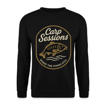 Des sessions de carpe où le temps s’arrête - Sweat-shirt Unisexe - noir - Devant - Alina (178cm) & Michal (187cm)