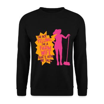 Épouse d’une mère fermière - Sweat-shirt Unisexe - noir - Devant - Alina (178cm) & Michal (187cm)