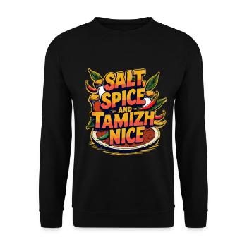 Tamil Tamilisch Sri Lanka Salt Spice And Tamizh - Unisex Pullover - Schwarz - Vorne - Alina (178cm) & Michal (187cm)