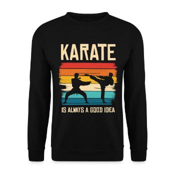 Le karaté est toujours une bonne idée - Sweat-shirt Unisexe - noir - Devant - Alina (178cm) & Michal (187cm)