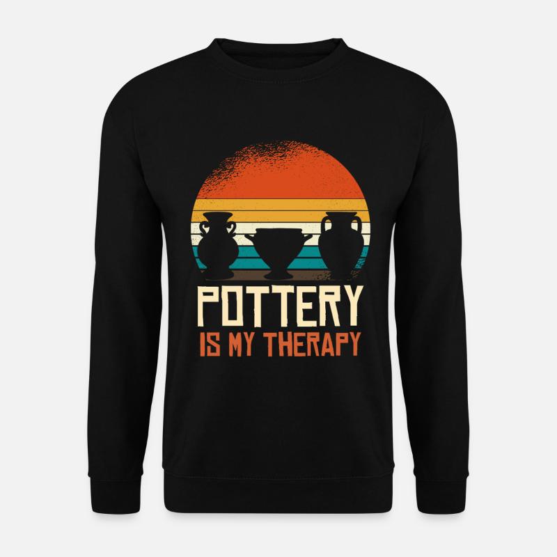 Pottery is my therapy - Unisex Sweatshirt - black