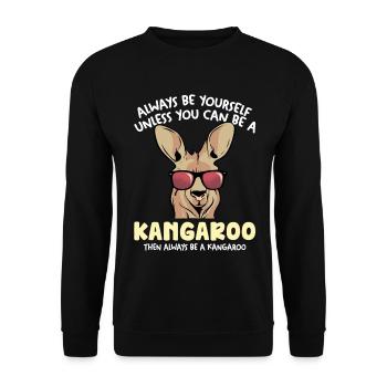Kangaroo with sunglasses – Stay you - Unisex Sweatshirt - black - Front - Alina (178cm) & Michal (187cm)